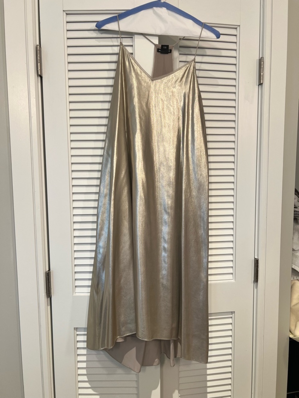 Club Monaco Shimmery Gold Halter Dress